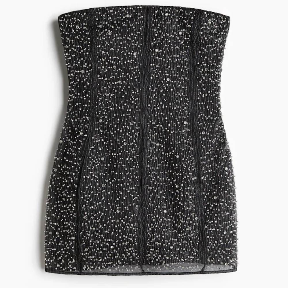 Sequined Bustier corset black top limited edition H&M